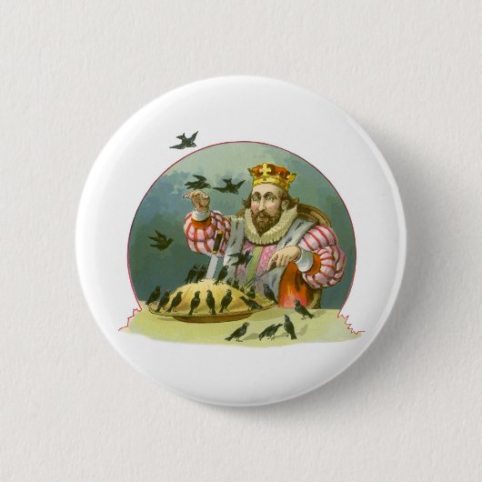 Sing ein Lied von Sixpence, Vintages Kinderzimmer  Button (Vorderseite)