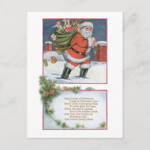 Sing ein Weihnachtslied Feiertagspostkarte