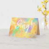 Sing! Es ist gut für dich. Wasserfarbe/ Motivieren Karte (Gelbe Blume)