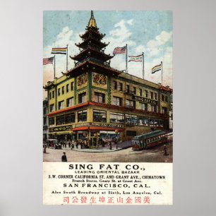 Sing Fat Chinatown San Francisco 1915 Vintag Poster