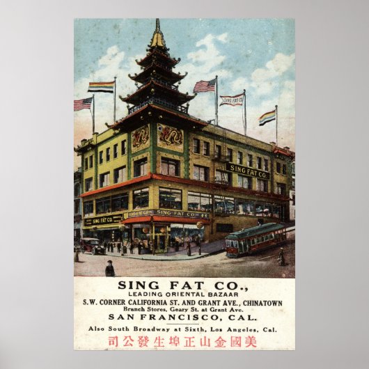 Sing Fat Chinatown San Francisco 1915 Vintag Poster (Vorne)
