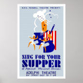 Sing for Supper Musical 1939 WPA Poster (Vorne)