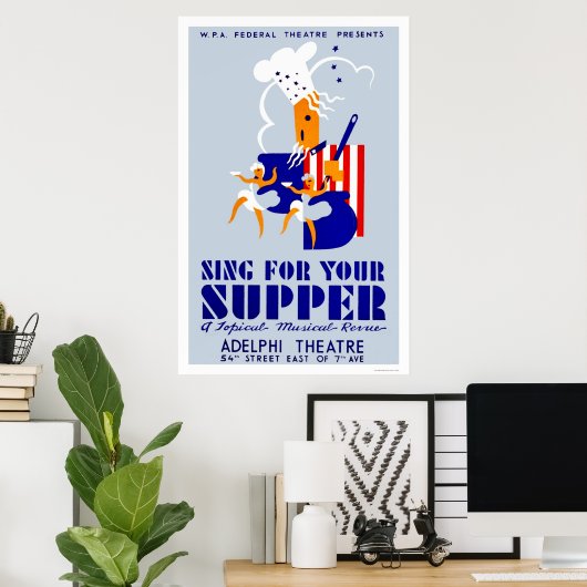 Sing for Supper Musical 1939 WPA Poster (Heimbüro)