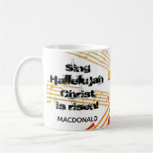 SING HALLELUJAH CHRIST IST RISEN Christlich Ostern Kaffeetasse (Links)