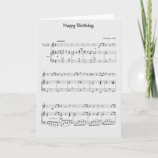Sing Happy Birthday Card Karte (Vorderseite)