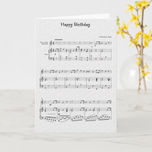 Sing Happy Birthday Card Karte (Gelbe Blume)