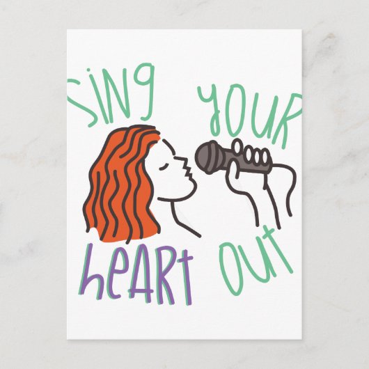 Sing & Heart Out Postkarte (Vorderseite)