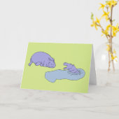 Sing Hippopotamus-Karte Karte (Gelbe Blume)