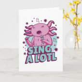 Sing im Lotto Axolotl Karte (Gelbe Blume)