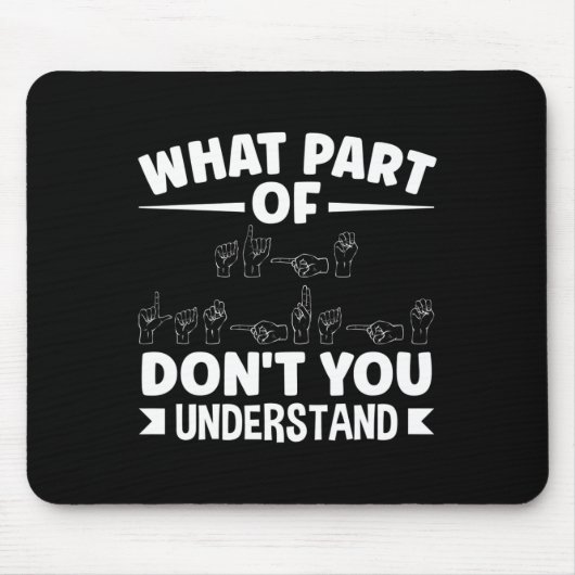 Sing Language Asl Teacher Asl Alphabet Pub Mousepad (Vorne)