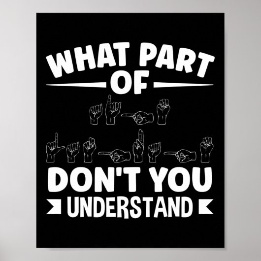 Sing Language Asl Teacher Asl Alphabet Pub Poster (Vorne)