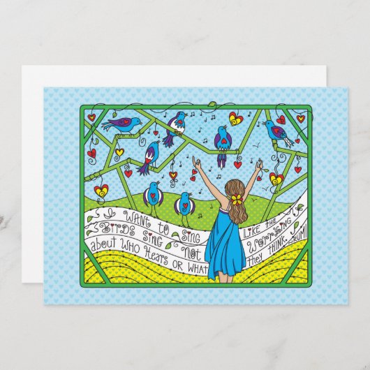 Sing like the Birds Sing_Flat Card 7"x5" (Vorne/Hinten)