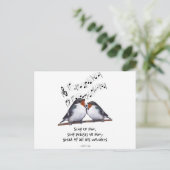 Sing Lob an Gott: Zwei Vögel, Musiknote, Kunst Postkarte (Stehend Vorderseite)