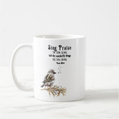 Sing Lob dem Herrn Psalm 105:2 Vogel Schrift Kaffeetasse (Links)