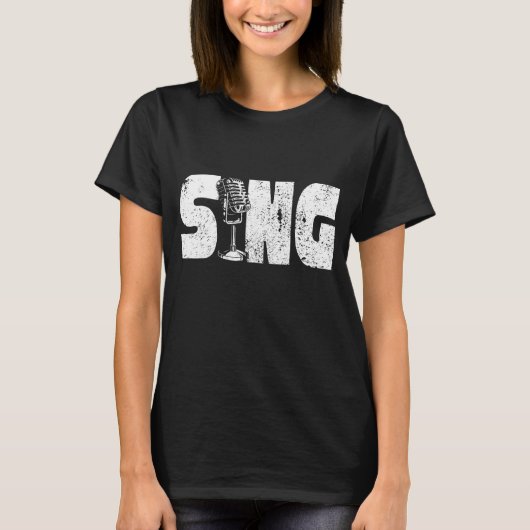 Sing-Mikrofon-Sänger-Sing-Mikrofon T-Shirt (Vorderseite)
