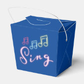 Sing Neon Musiknoten auf Blue Geschenkschachtel (Rückseite)