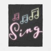Sing Neon Musiknotens Fleecedecke (Vorderseite)
