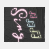 Sing Neon Musiknotens Fleecedecke (Vorderseite (Horizontal))