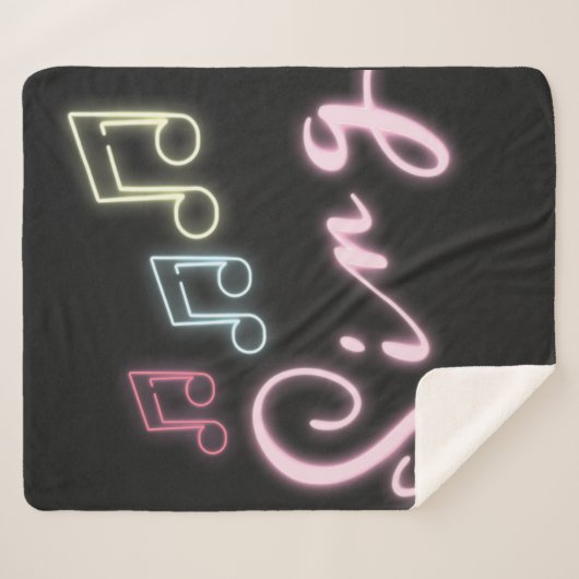 Sing Neon Musiknotens Sherpadecke (Vorderseite (Horizontal))
