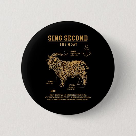 Sing Second The Goat (on Back) Button (Vorderseite)