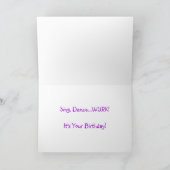 Sing, Tanz, WURK Gay Birthday Card Karte (Innenseite)