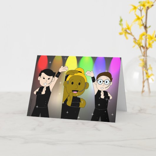 Sing, Tanz, WURK Gay Birthday Card Karte (Gelbe Blume)