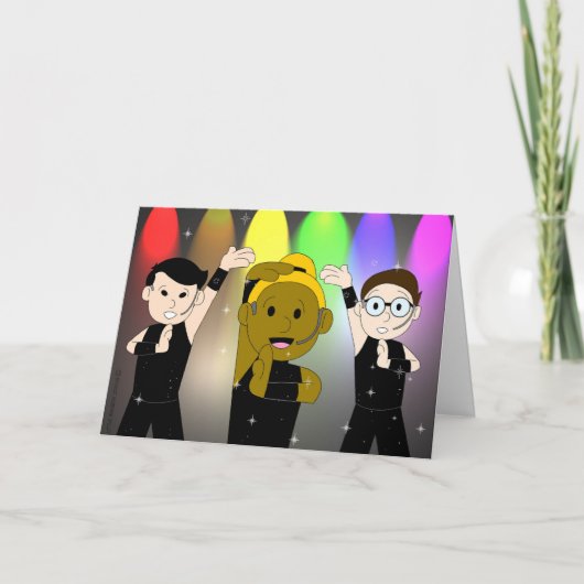 Sing, Tanz, WURK Gay Birthday Card Karte (Vorderseite)