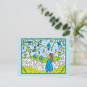 Sing wie die Vögel Sing_ Postkarte (Stehend Vorderseite)