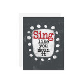 Sing wie du es Gemein hast Grußkarte Karte (Vorderseite/Rückseite Beispiel)