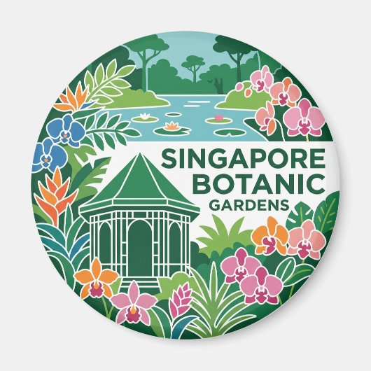 Singapore Botanischer Garten Singapur Magnet (Vorne)