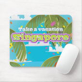 Singapore Cartoon Reiseplakatkunst. Mousepad (Mit Mouse)