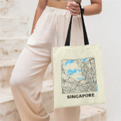 Singapore City Map Tote Bag Tragetasche