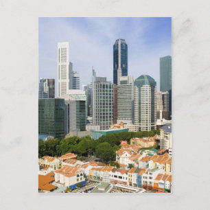 Singapore cityscape postkarte