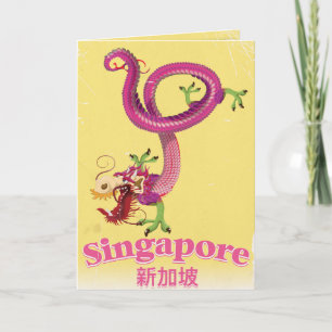 Singapore Dragon Vintages Urlaubspopster Feiertagskarte