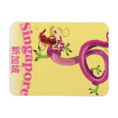 Singapore Dragon Vintages Urlaubspopster Magnet (Horizontal)