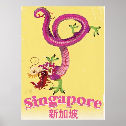 Singapore Dragon Vintages Urlaubspopster Poster (Vorne)