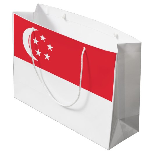 Singapore Flag Große Geschenktüte (Rückseite Schrägansicht)