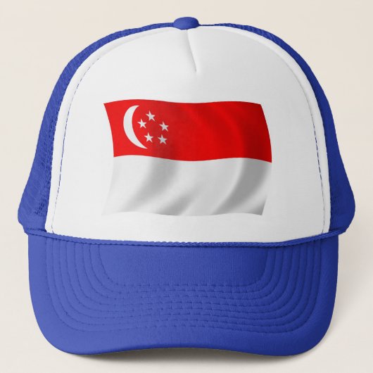 Singapore Flag Hat Truckerkappe (Vorderseite)
