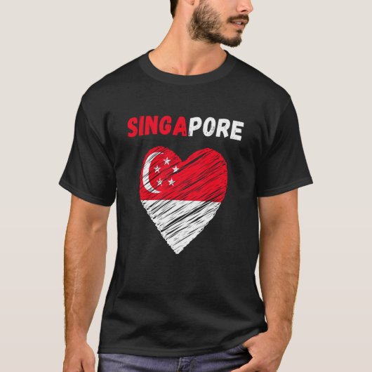 Singapore Flag Holiday Singapore Heart Singaporean T-Shirt (Vorderseite)