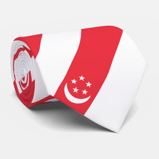 Singapore Flag Krawatte (Gerollt)