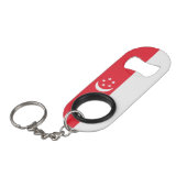 Singapore Flag Mini Flaschenöffner (Vorderseite Schrägansicht)