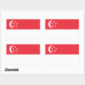 Singapore Flag Rechteckiger Aufkleber (Blatt)