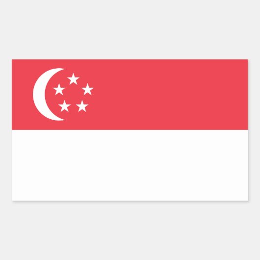 Singapore Flag Rechteckiger Aufkleber (Vorderseite)
