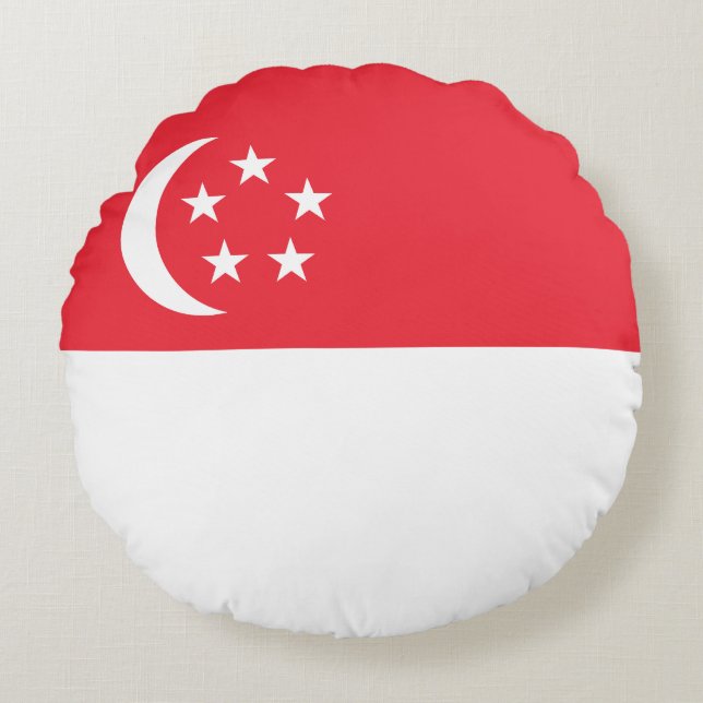 Singapore Flag Rundes Kissen (Vorderseite)