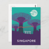 Singapore Gardens by the Bay Night View Postkarte (Vorne/Hinten)