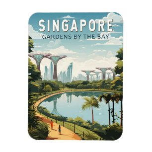 Singapore Gardens By The Bay Reise Kunst Vintage Magnet