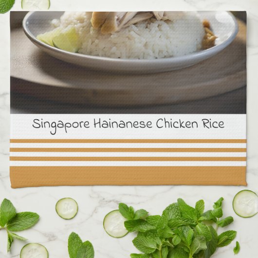 Singapore Hainanese Chicken Rice Kitchen Towel Geschirrtuch (Gefaltet)