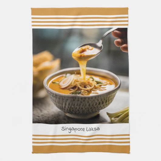 Singapore Laksa Kitchen Towel Geschirrtuch (Vertikal)