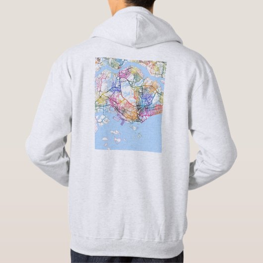 Singapore Map Hoodie (Rückseite)