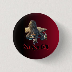 Singapore Merlion The Lion City Roter Accent-Pin Button